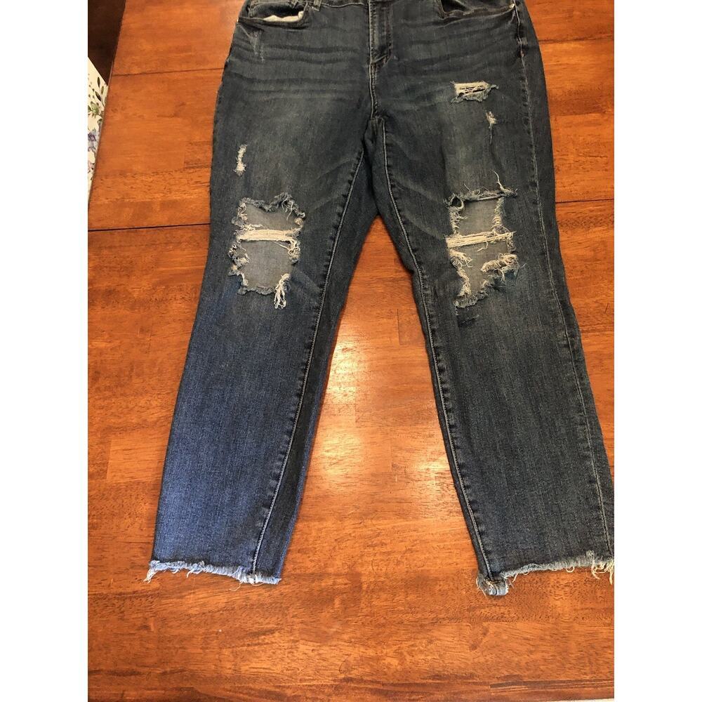 Judy Blue Distressed Skinny Jeans Womens 18Wx26 Stretch Dark Wash JB8864 Slim - Picture 2 of 12
